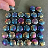 100g/3.52oz(Approx. 18-25pcs) Oblate Bead Glass Mosaic Tiles Colorful Round Mosaic Making Material Multi Diameter DIY Craft Tile
