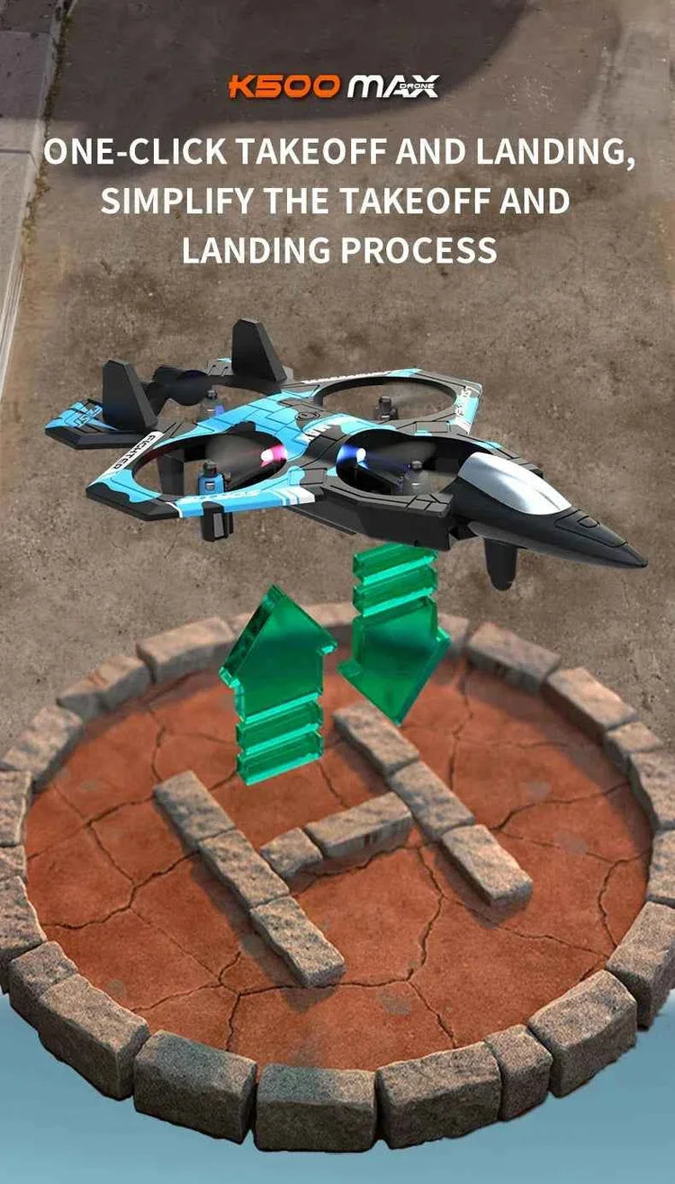 K500MAX Drone Fighter Jet 4k HD Professional Drone Camera WIFI Fpv Aircraft Quadcopte Aerial Photography Drone Birthday Toys