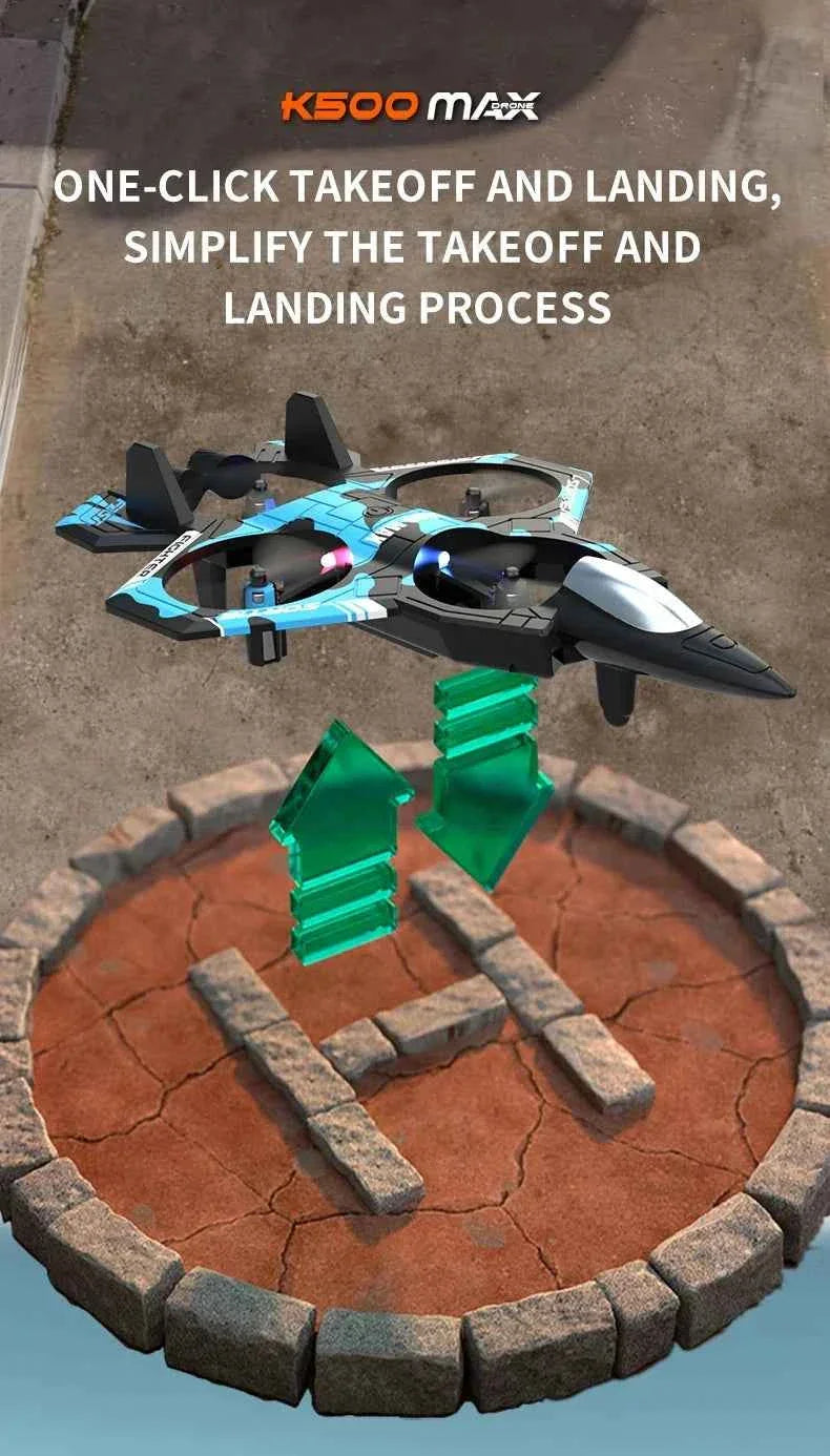 K500MAX Drone Fighter Jet 4k HD Professional Drone Camera WIFI Fpv Aircraft Quadcopte Aerial Photography Drone Birthday Toys Jet Fighter Toy by DSERS