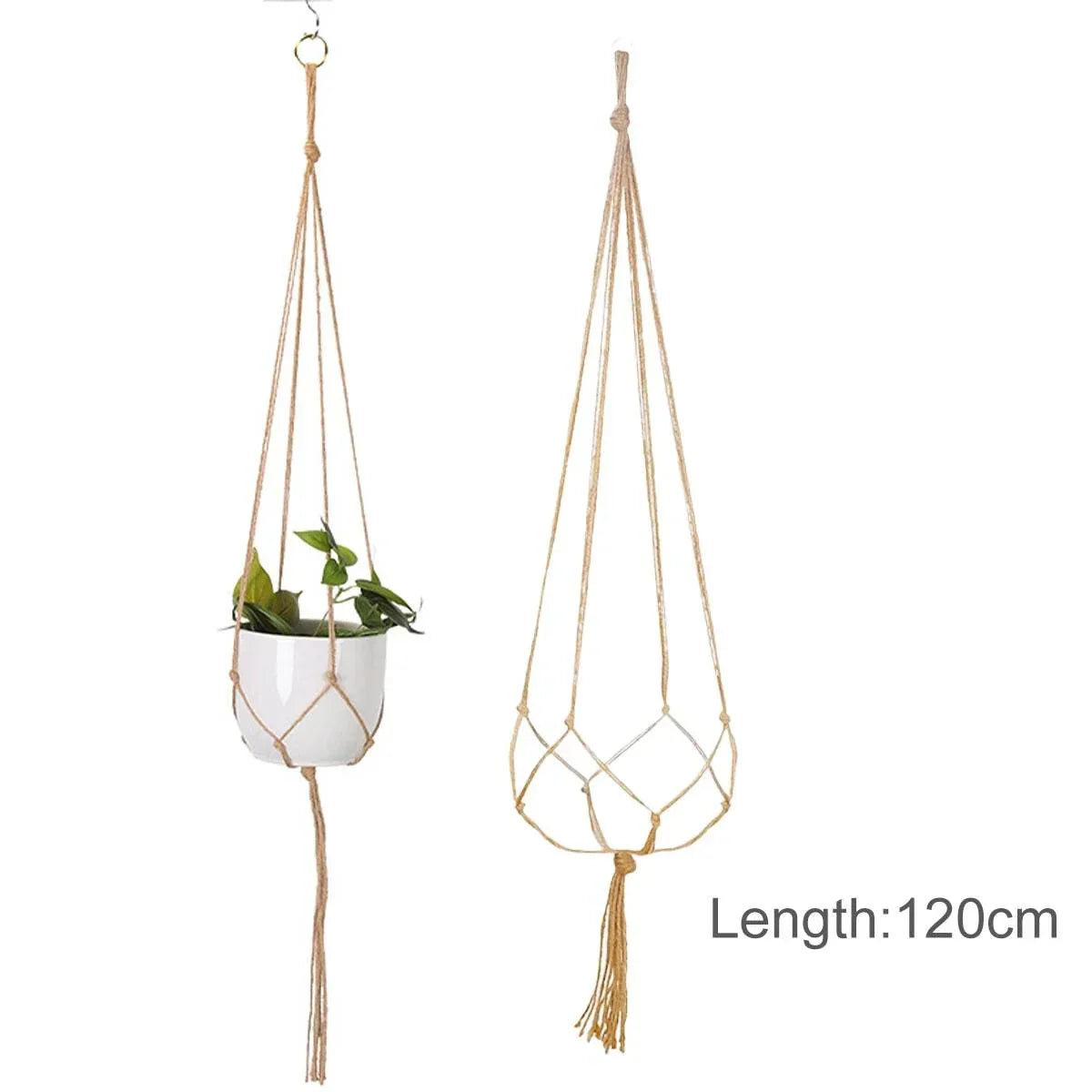 Hanging Plant Handmade Macrame Plant Hanger Flower Pot Planter Hanger Wall Decor Courtyard Garden Hanging Planter Hanging Basket - GiFTiFY