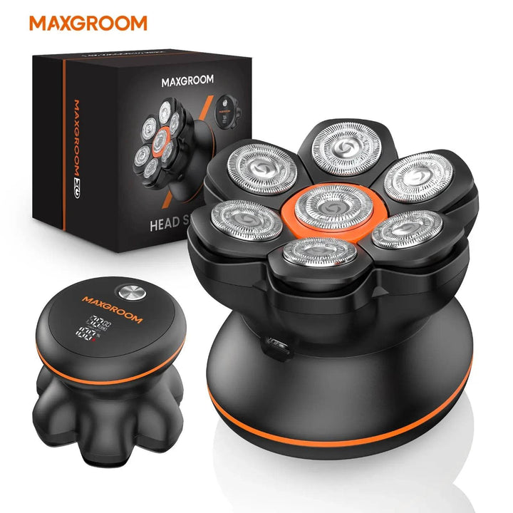MAXGROOM 7D Head Shaver for Bald Men IXP6 Waterproof USB Rechargeable Electric Hair Trimmer Beard Floating Blade Magnetic Razor - GiFTiFY