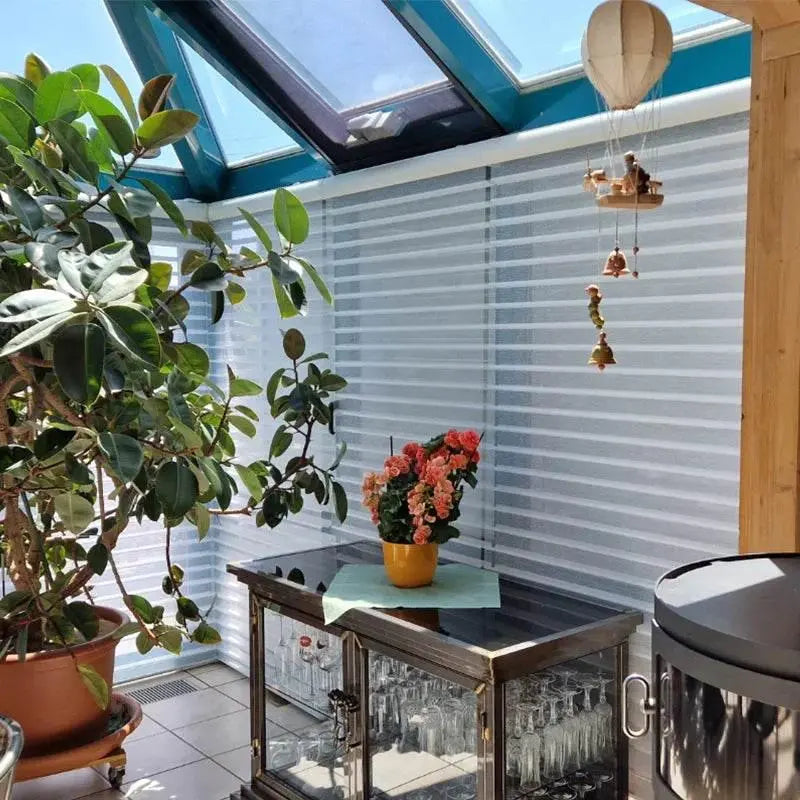 SmartMatters Electric Shangrila Blinds Smart Zigbee Blackout Zebra Shades for Windows and Doors Wifi Tuya Alexa Google Assistant Smart Shade by DS
