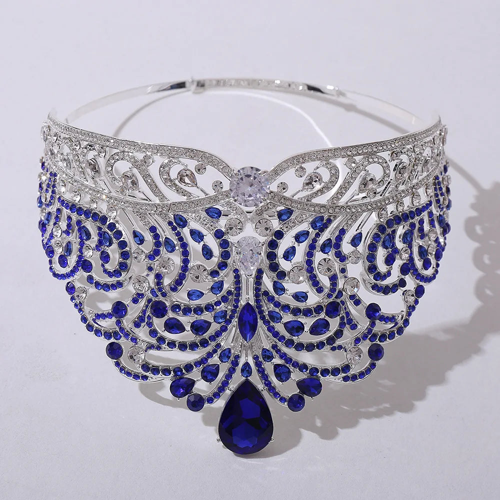 European Miss Universe Big Forest Crystal Wedding Crowns Cubic Zircon Crown Queen Rhinestone Tiara Party Stage Show Hair Jewelry GiFTiFY
