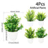 1/4pcs Artificial Plants Potted Green Bonsai Small Tree Grass Plant Pot Ornament Fake Flower for Home Garden Decor Wedding Party - GiFTiFY