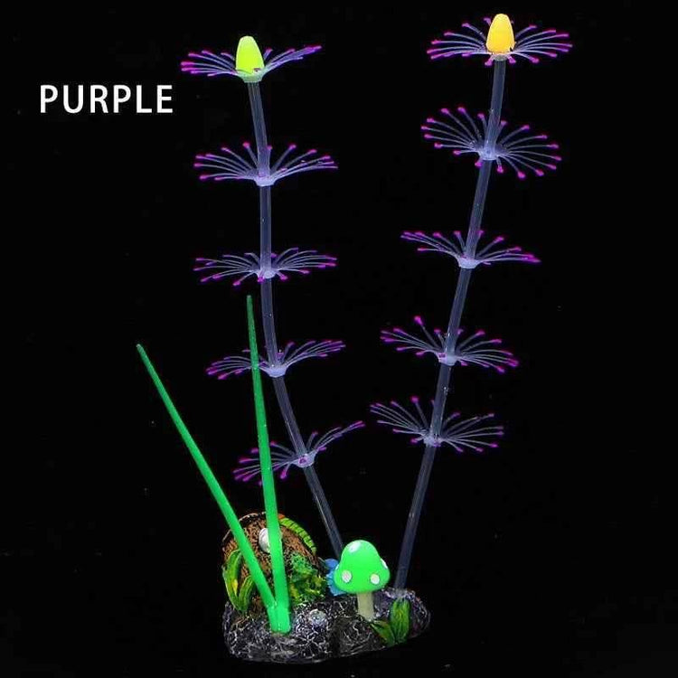 Simulation Aquatic Plants Fluorescent Silicone Water Grass Fish Tank Landscape Aquarium Decoration Coral Landscaping Home Decor - GiFTiFY