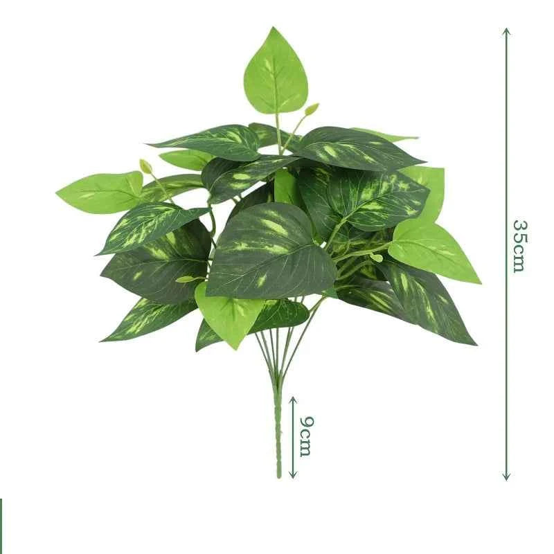 Artificial Plants Leaves Silk Tortoiseshell Leaf Dieffenbough Fake Small Fairy Taro Simulation Green Plant Living Room Decor by DSERS
