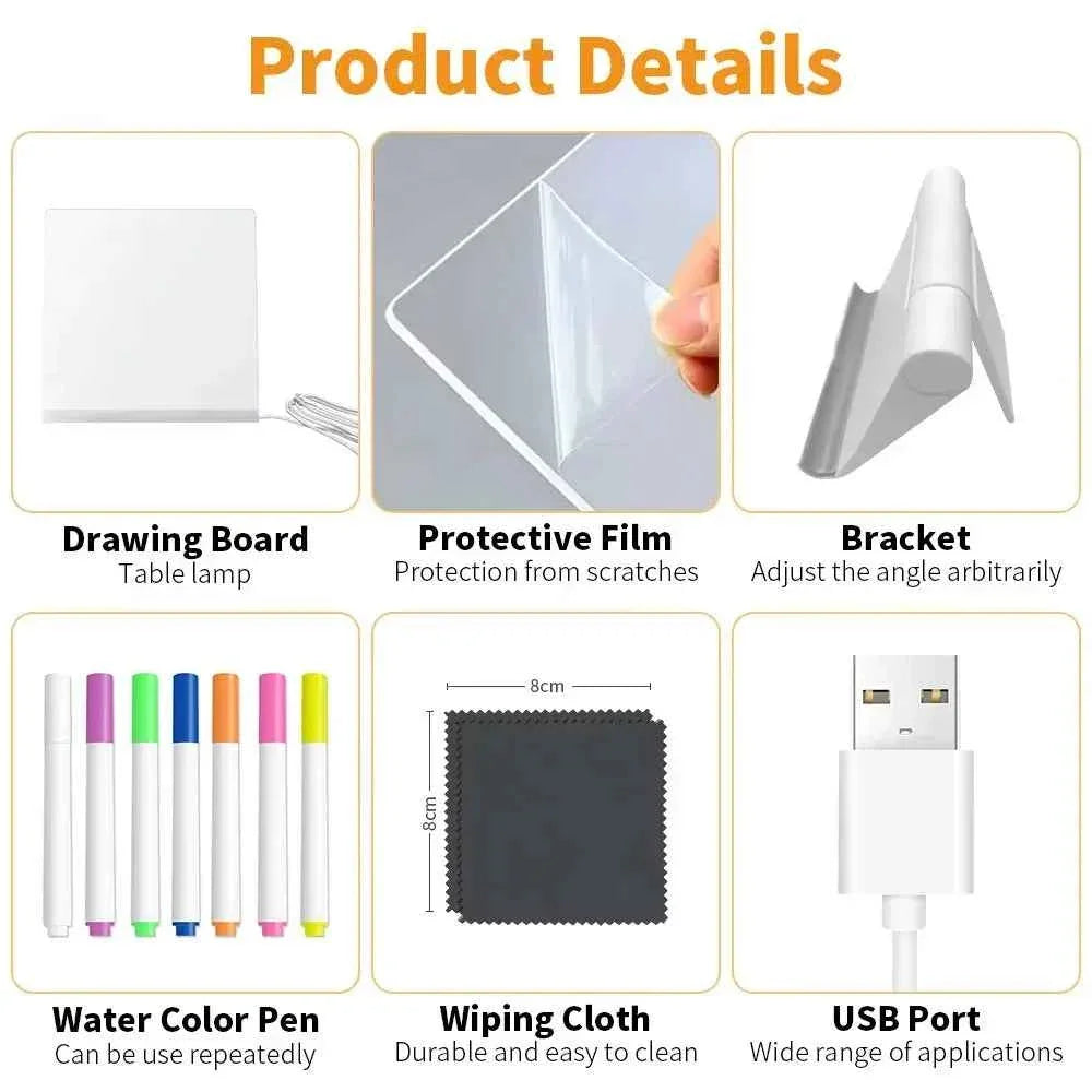 LED Acrylic Drawing Board DIY Erasable Luminous Kids Toys by DSERS/ https://www.aliexpress.us/item/3256808438306553.html?supplyId=159831080&gatewayAdapt=glo2usa4itemAdapt