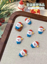 Christmas Series Nail Art Accessories 3D Resin Nail Charms Cute Bells Reindeer Snowman Cartoon