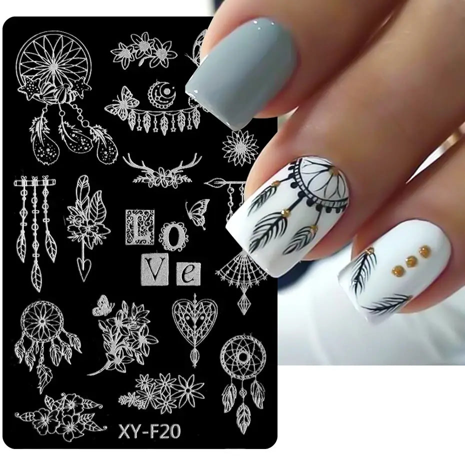 Spring Flowers Nail Stamping Plates Cherry Blossom