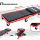 3-in-1 Rolling Mechanic Creeper Z Seat, Foldable Garage Chair Lay Down Sit Lean Back, Under Car Shop Auto Repair, Red Black - GiFTiFY
