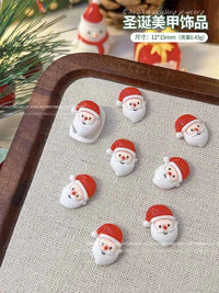 Christmas Series Nail Art Accessories 3D Resin Nail Charms Cute Bells Reindeer Snowman Cartoon