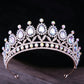 Baroque Blue Green Pink Opal Tiara Crowns Hair Jewelry Rhinestone Diadem Birthday Party Wedding Crystal Bridal Crown Accessories DSERS