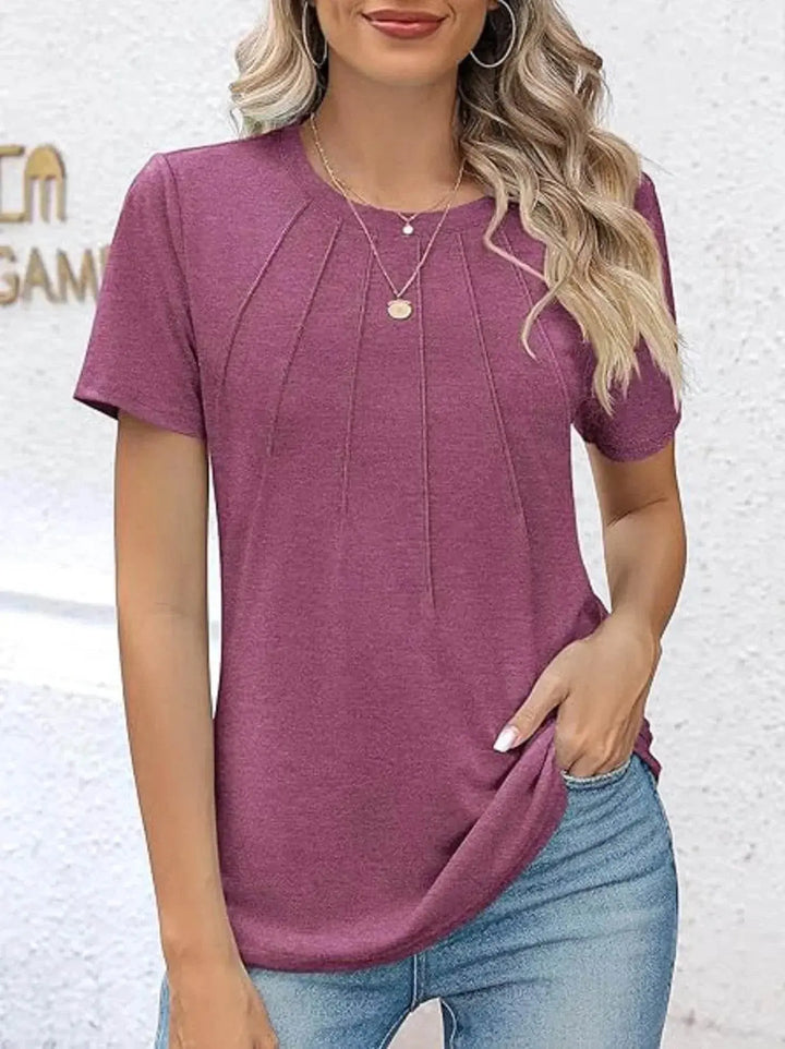 Summer V-Neck Puff Sleeve Tunic Tops for Women - GiFTiFY