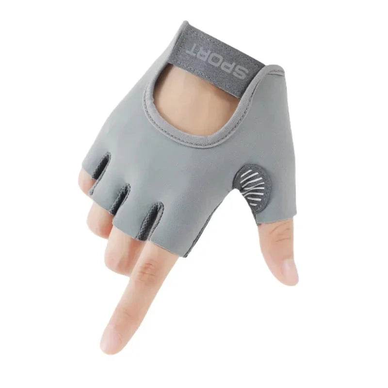 1 Pair Workout Gloves with Liquid Silicone for Women Fingerless Cycling Gloves Non-slip Men&