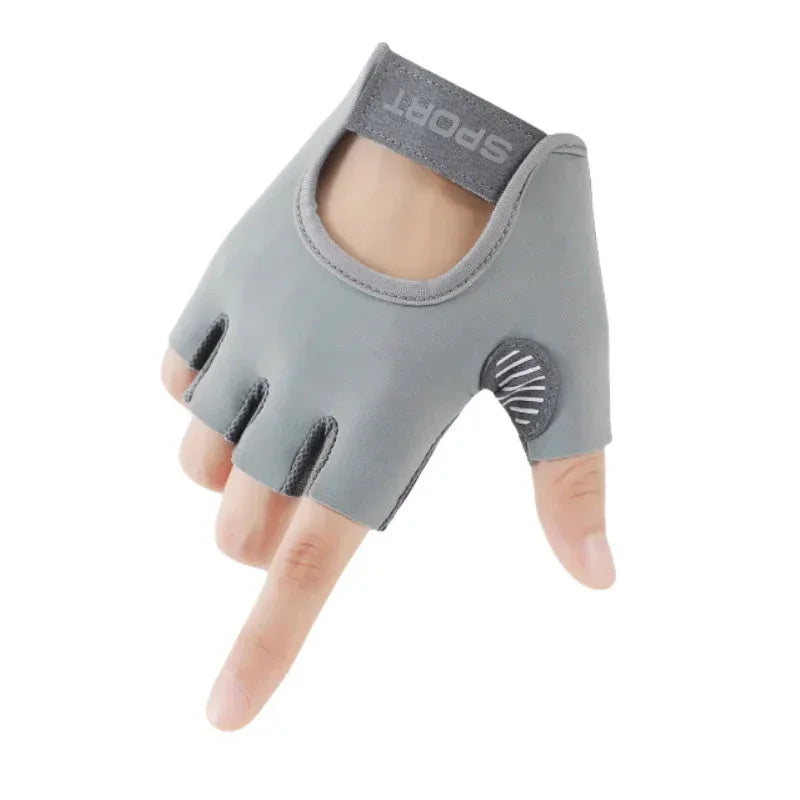1 Pair Workout Gloves with Liquid Silicone for Women Fingerless Cycling Gloves Non-slip Men's Gym Weight Lifting Gloves DSERS