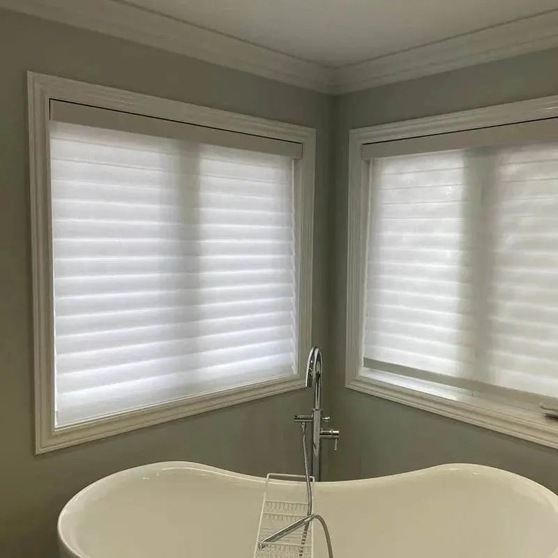 SmartMatters Electric Shangrila Blinds Smart Zigbee Blackout Zebra Shades for Windows and Doors Wifi Tuya Alexa Google Assistant Smart Shade by DS