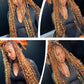 Boho Knotless Braided Wigs Synthetic Full Lace Braids With Curly Hair Ends Goddess Ombre Blonde Box Braided Wigs With Baby Hair GiFTiFY