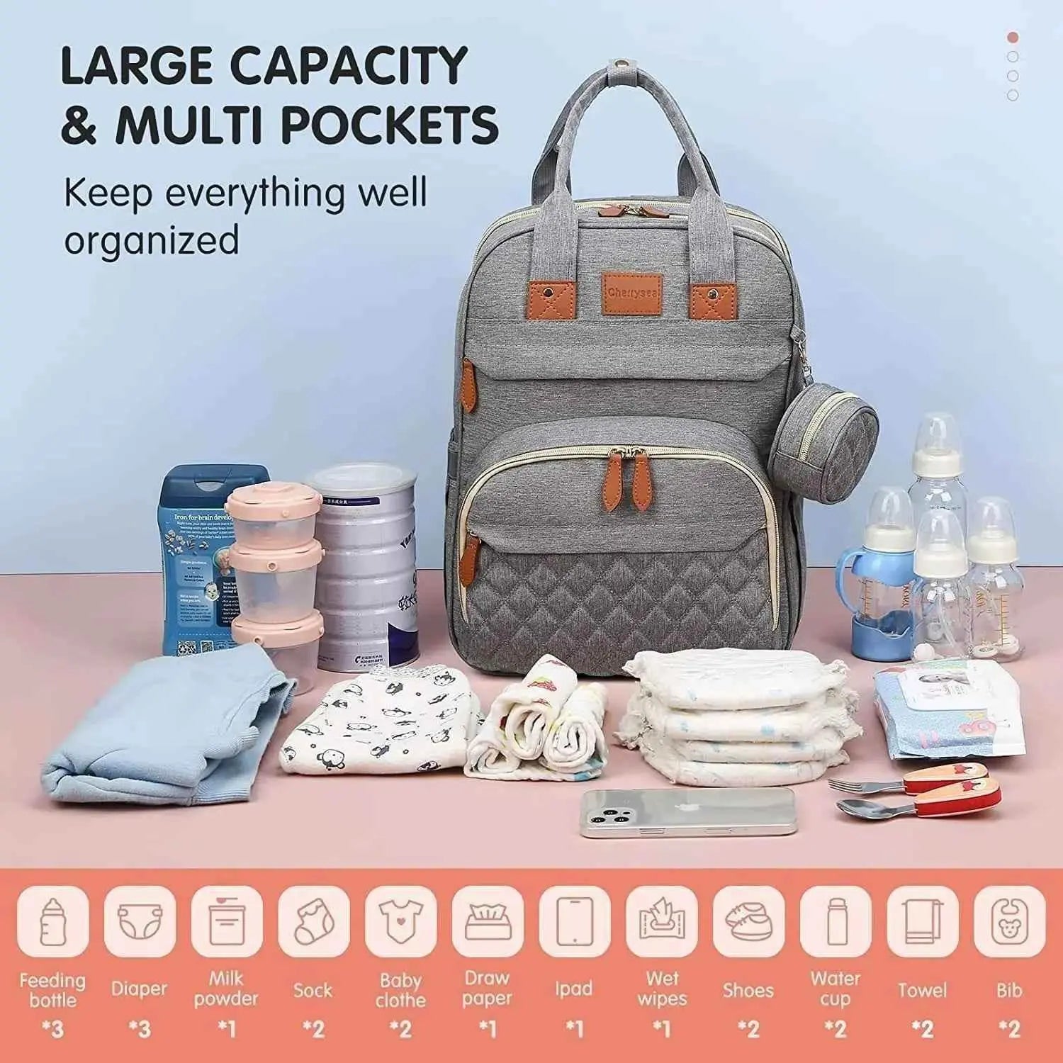 3 In 1 Diaper Bag Backpack Foldable Baby Bed Waterproof Travel Bag with USB Charge Diaper Bag Backpack with Changing Bed 3 types - GiFTiFY
