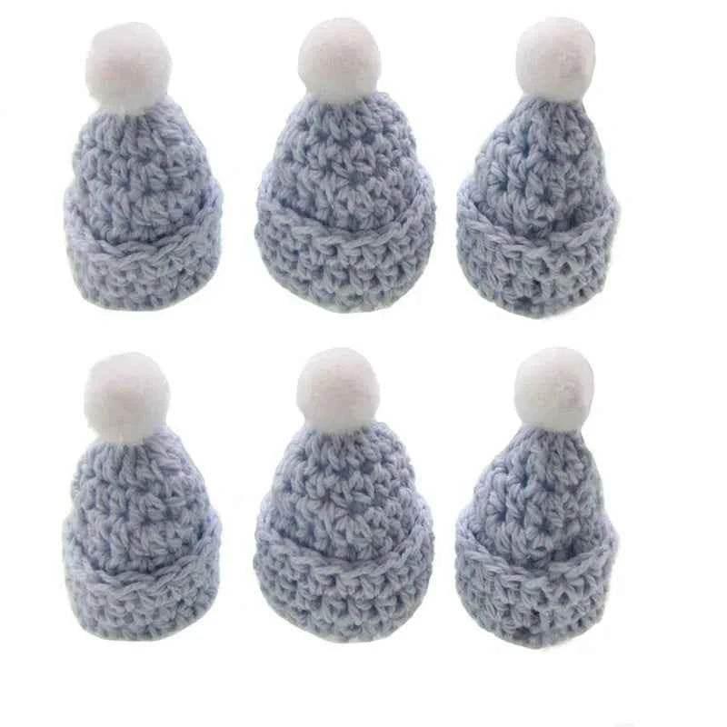 12Pcs Handmade mini crochet Hat for baby shower baptism dolls party favors sewing Applique - GiFTiFY