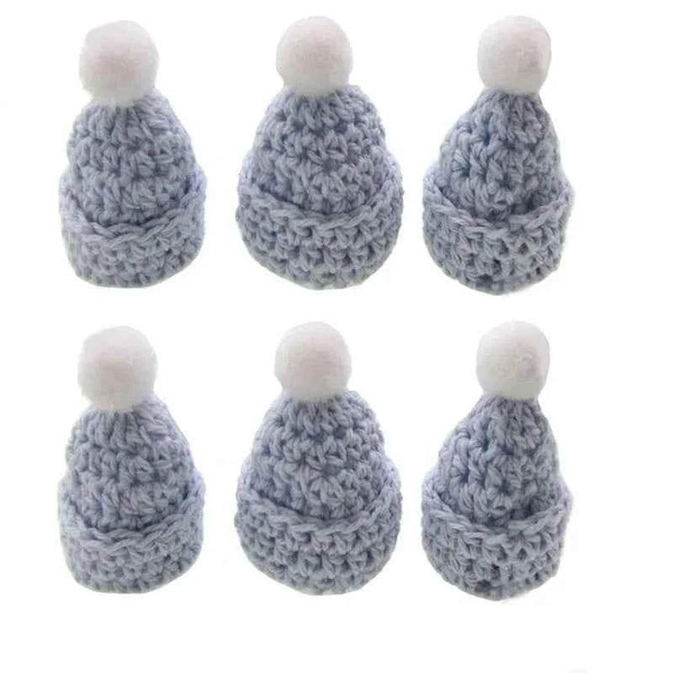 12Pcs Handmade mini crochet Hat for baby shower baptism dolls party favors sewing Applique - GiFTiFY