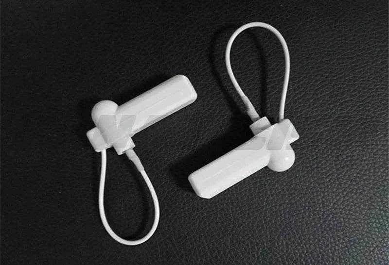 100pcs Security Tag with steel wire lanyard for Clothing Reusable AM 58KHz MHz EAS Hard Tag For Store With Magnet Lock Opener by DSERS