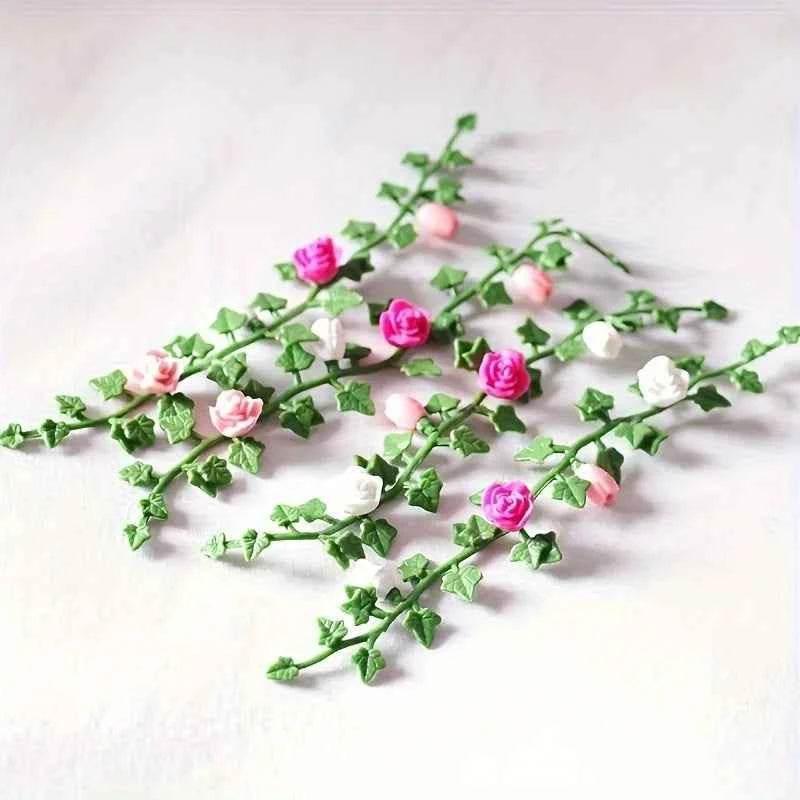 5pcs Dollhouse Miniature Garden Scene with Flower Vines Perfect for DIY Crafts Model Decorations and Creative Projects Realistic - GiFTiFY