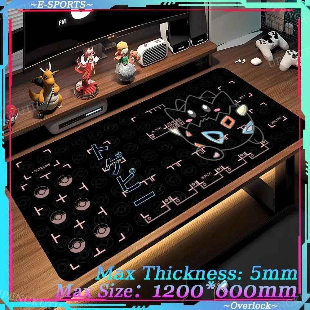 Mouse Pad Large Desk Mat P_Pokemones Anime Playmat 900x400 Xxl TGM PTCG Card Games Speed Computer and Office Gamer Cabinet mat - GiFTiFY