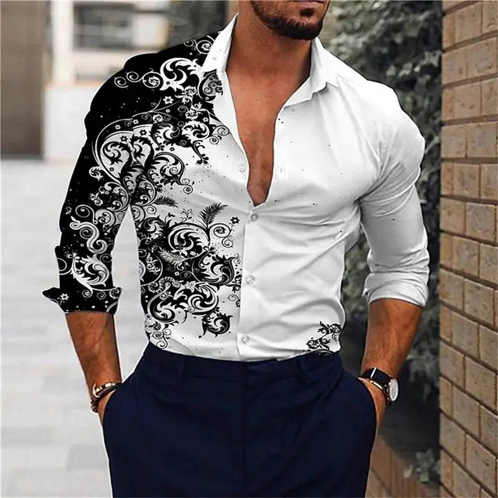 Men's Pink Fashion Shirt Hawaii Party New Men's Long Sleeve Button Collar Shirt Slimming Fashion Elegant Men's T-shirt 6XL. Men's Fashion Shirt . - GiFTiFY