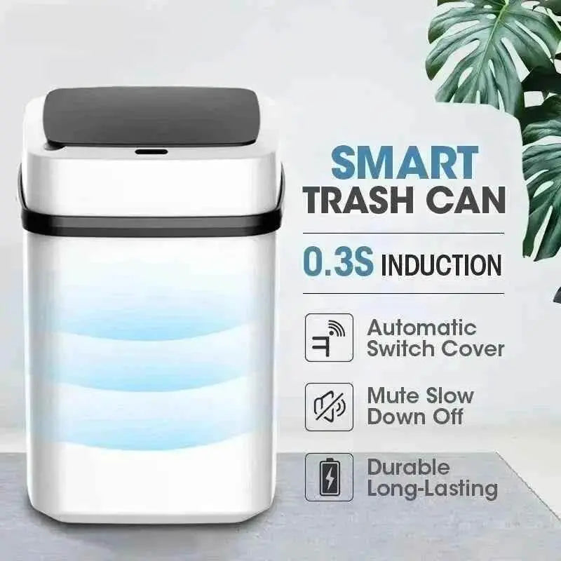 Kitchen Trash Bin 13L Bathroom Touch Trash Can In The Toilet Smart Garbage Bucket Waste Bins Dustbin Smart Trash Can Kitchen Trash Bin by DS