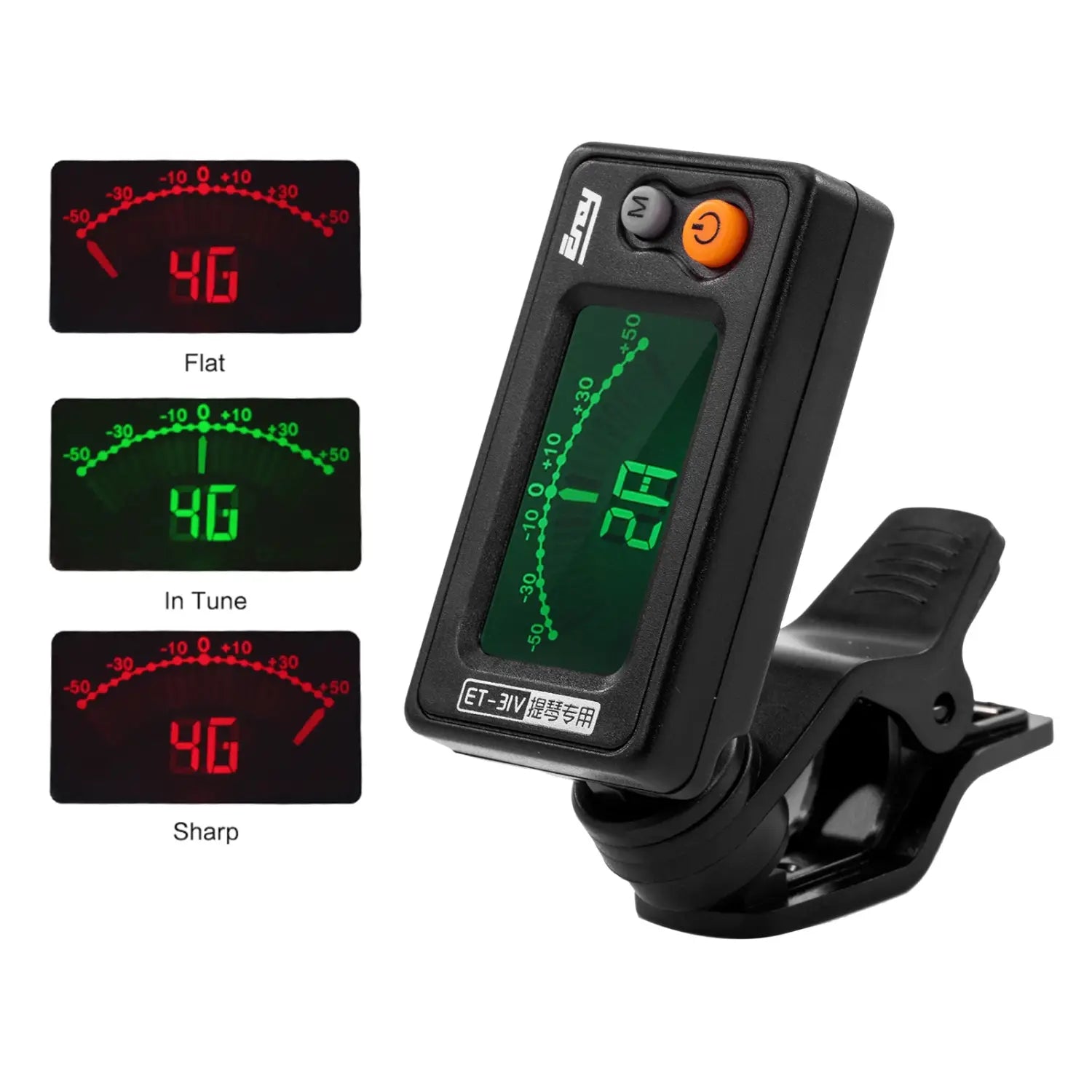 ET-31V Multi-function Clip-on Tuner Automatic Tuning Mode for Violin Viola Cello Double Bass Chromatic with LCD Display
