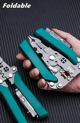 Multifunctional Wire Stripper with Electrical Test Pen Foldable Cable Cutter Crimper Tool, Electrical Folding Pliers for Cutting - GiFTiFY