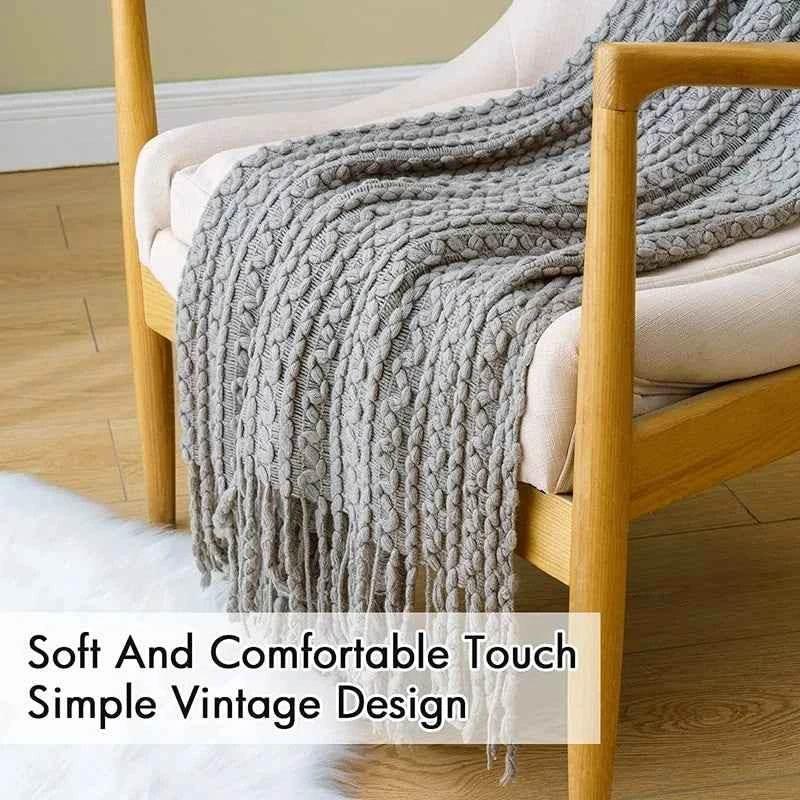 Bohemian Couch Blanket Large Knitted Tassel Throw for Bed Chair Sofa Couch Cover All-Season Blankets Home Decor Soft Comfortable - GiFTiFY