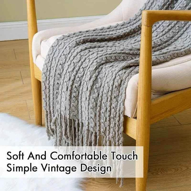 Bohemian Couch Blanket Large Knitted Tassel Throw for Bed Chair Sofa Couch Cover All-Season Blankets Home Decor Soft Comfortable - GiFTiFY