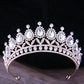Baroque Blue Green Pink Opal Tiara Crowns Hair Jewelry Rhinestone Diadem Birthday Party Wedding Crystal Bridal Crown Accessories DSERS