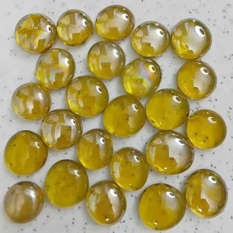 100g/3.52oz(Approx. 18-25pcs) Oblate Bead Glass Mosaic Tiles Colorful Round Mosaic Making Material Multi Diameter DIY Craft Tile