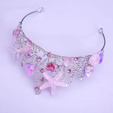 New Mermaid Crown Diadem Halloween Ocean Style Costume Seashell Starfish Hair Accessories for Women Girls Birthday Party Tiaras - GiFTiFY
