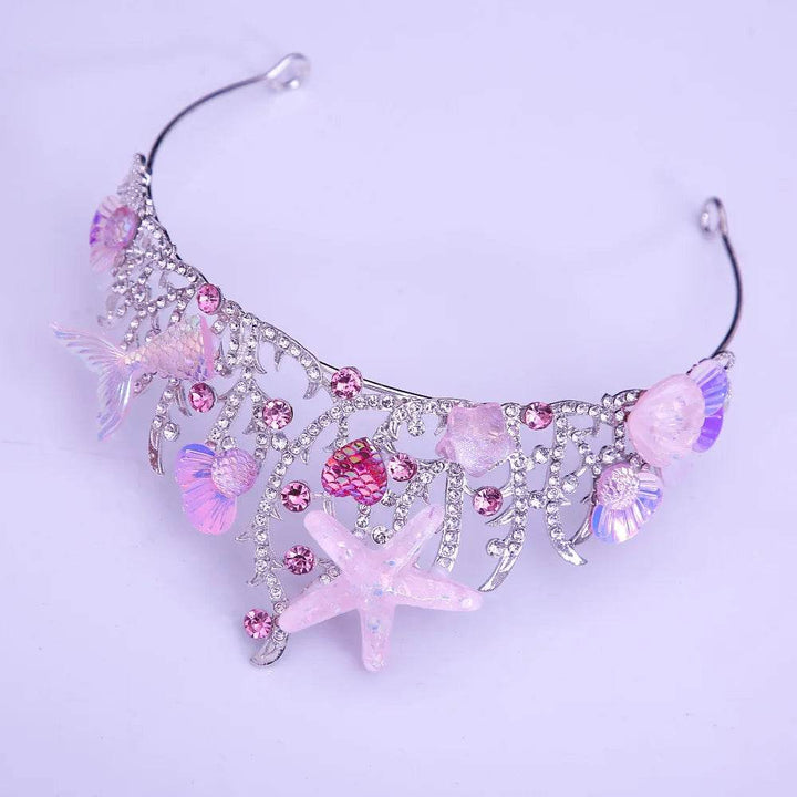 New Mermaid Crown Diadem Halloween Ocean Style Costume Seashell Starfish Hair Accessories for Women Girls Birthday Party Tiaras - GiFTiFY