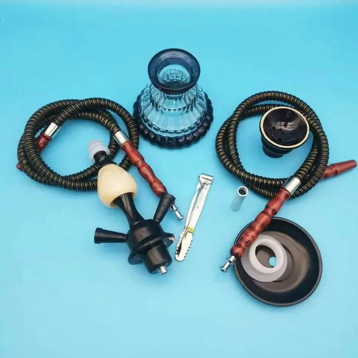Premium Hookah Portable Single And Double Pipe Hookah Arabic Hookah Single Small Hookah Set Hookah Shisha Ceramic Bowl Accessory - GiFTiFY