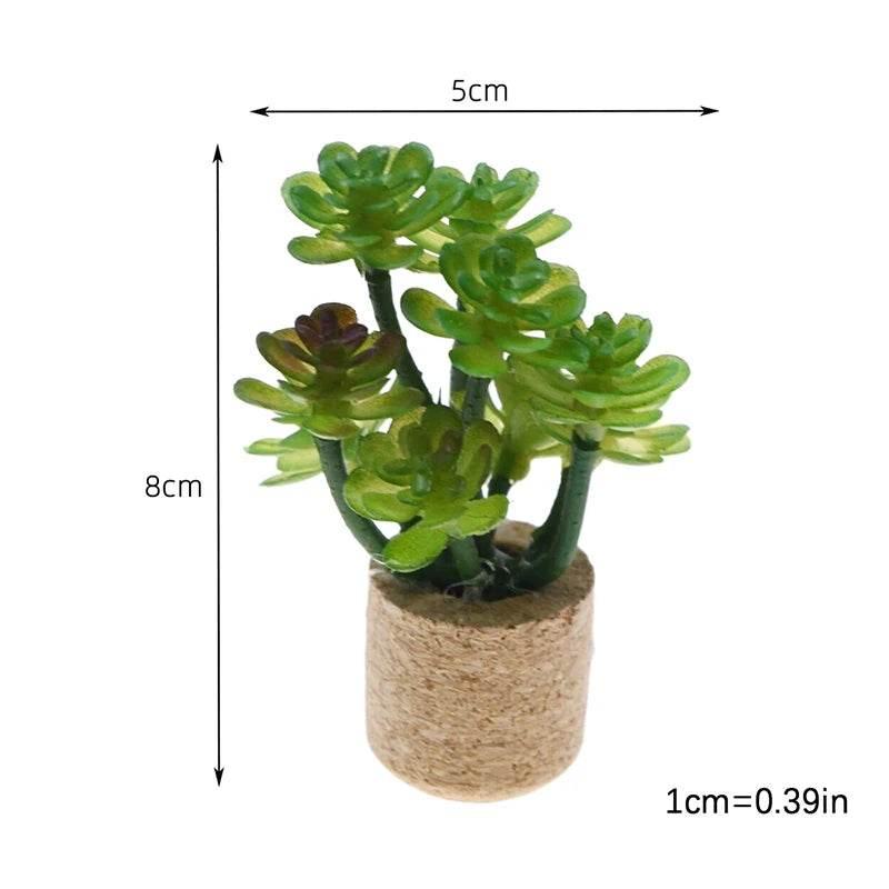 1:12 Dollhouse Simulation Flower Plant Potted Model Doll Home Miniature Green Plants Garden Decor Micro Landscape Ornament - GiFTiFY