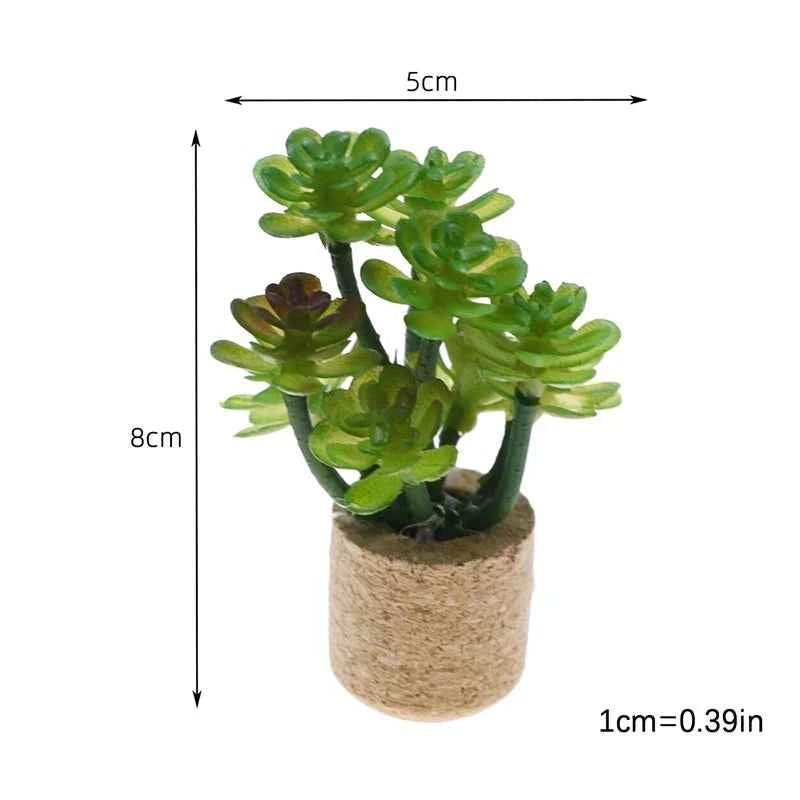 1:12 Dollhouse Simulation Flower Plant Potted Model Doll Home Miniature Green Plants Garden Decor Micro Landscape Ornament