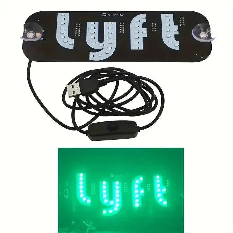 Led Light Signs For LYFT Car Windshield Glow LED Sign Decal Stickers Sign Light Windshield Sticker Cab Indicator Lamp Bright Lights U Led Light Signs For Car by DSERS
