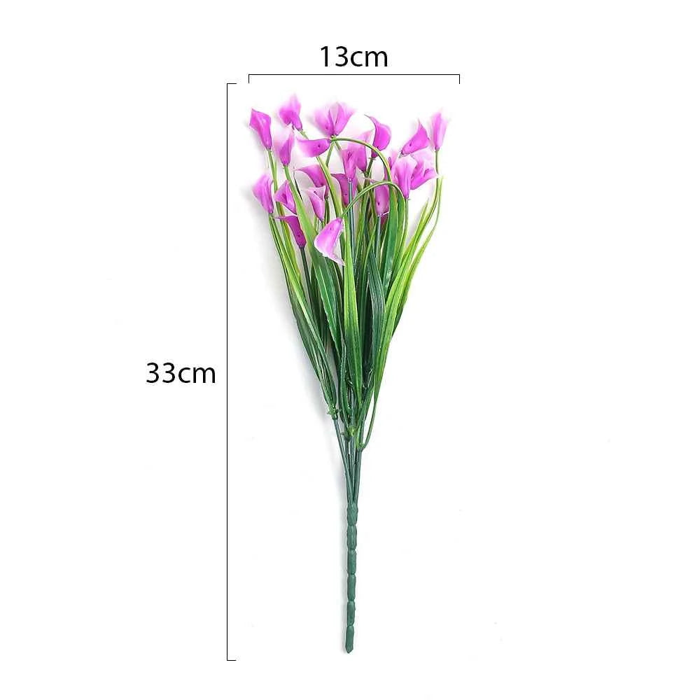 Artificial Calla Lily Bouquet 33cm Fake Flowers for Indoor Home Room Decor Garden Wedding Decora Outdoor Vase Flower Arrangement