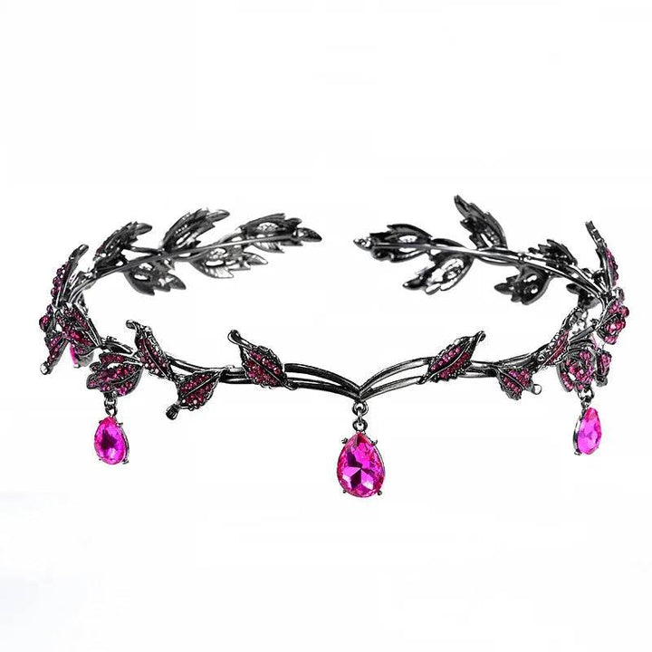 Luxury Crystal Crown Bridal Hair Accessories Wedding Rhinestone Waterdrop Leaf Tiara Crown Headband Frontlet Brides Hair Jewelry - GiFTiFY