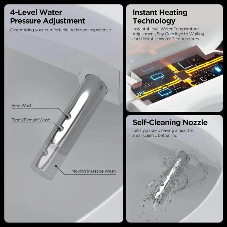 Electric Bidet Toilet Seat with Wireless Remote - Elongated Heated Bidet Toilet Seat - Bidet Warm Water with Dryer, bidet for pleasure Electric Bidet Toilet Seat by Zopi / AliExpress