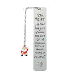 A stainless steel pendant bookmark about Christmas, the warmest Christmas reading gift for loved ones on Christmas Eve.