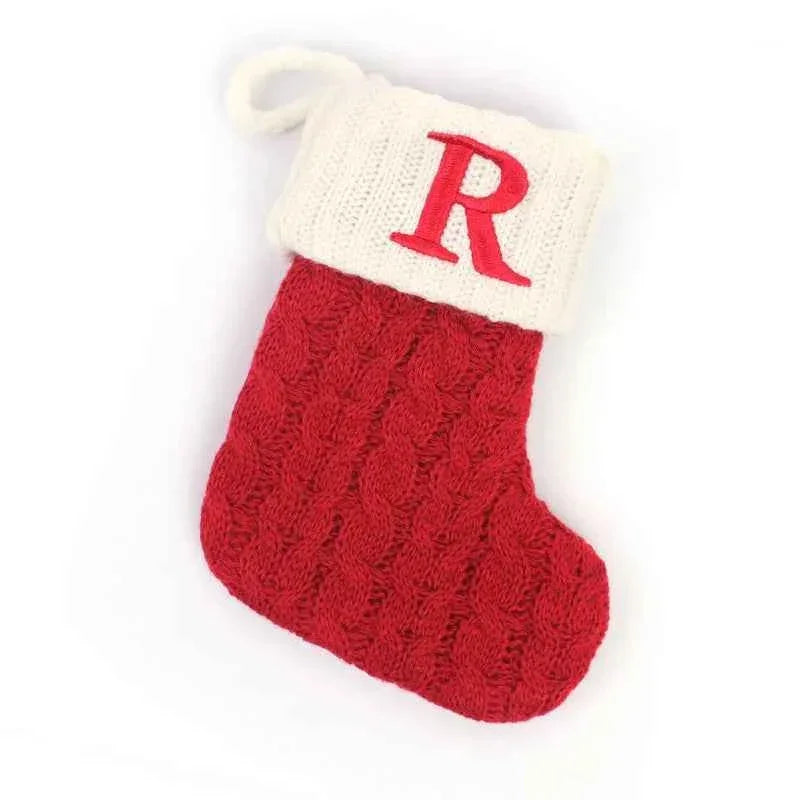 navidad Christmas Boots Letters Christmas Stocking New Knitting Christmas Tree Pendant Decorations SnowflakeChristmas Socks by DSERS