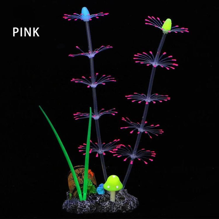 Simulation Aquatic Plants Fluorescent Silicone Water Grass Fish Tank Landscape Aquarium Decoration Coral Landscaping Home Decor - GiFTiFY