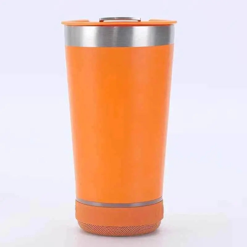16oz smart bluetooth speaker car portable car cup creative bottle opener stainless steel thermos cup - GiFTiFY