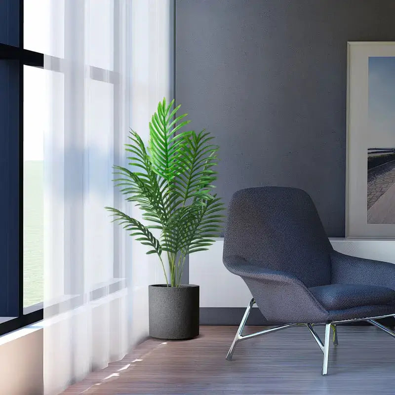 Artificial Areca Palm Tree in White Pot Large Fake Palm Tree Tropical Plant Palm Tree Artificial in White Pot