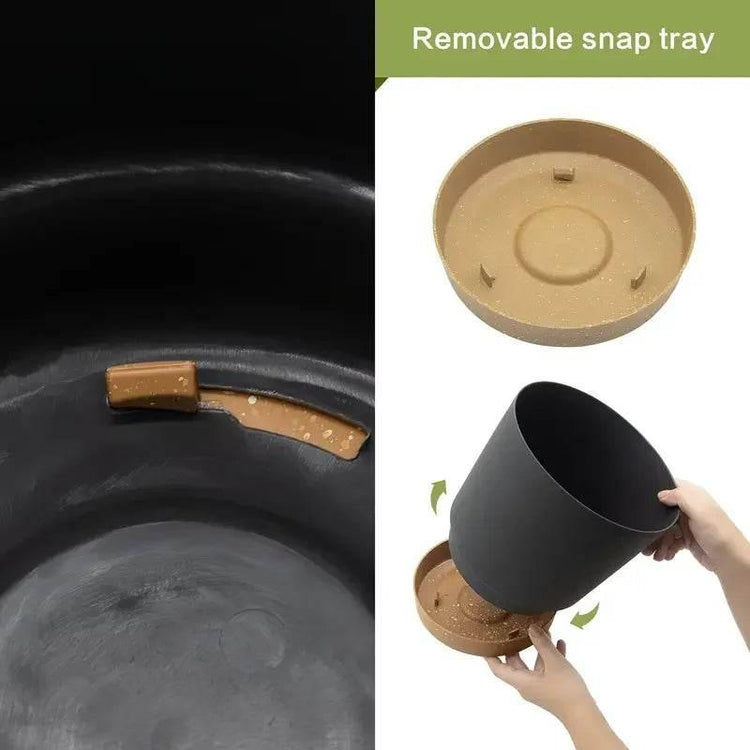 2pcs, 4.7nch Flower Pot Set, Indoor Plant Pots With Drainage Holes And Removable Base, Outdoor Garden Flower Pots Saucer Style M - GiFTiFY